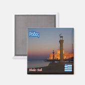 zGR037 RHODES - Griekenland - Fridge Magneet (Voorkant / Achterkant)