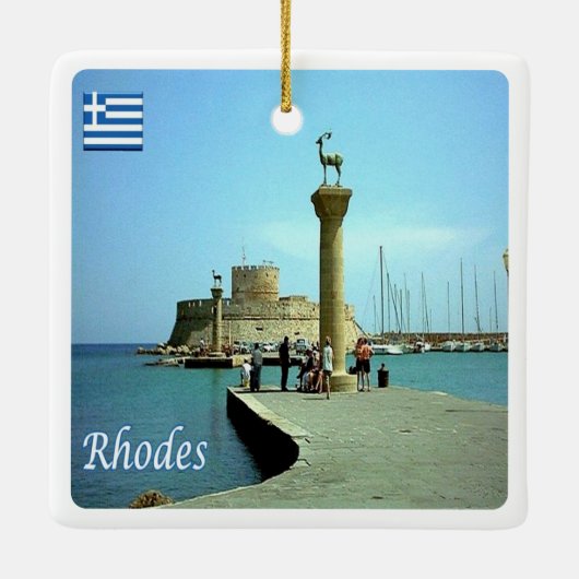 zGR039 RHODES, Griekenland, Keramisch Ornament (Achterkant)