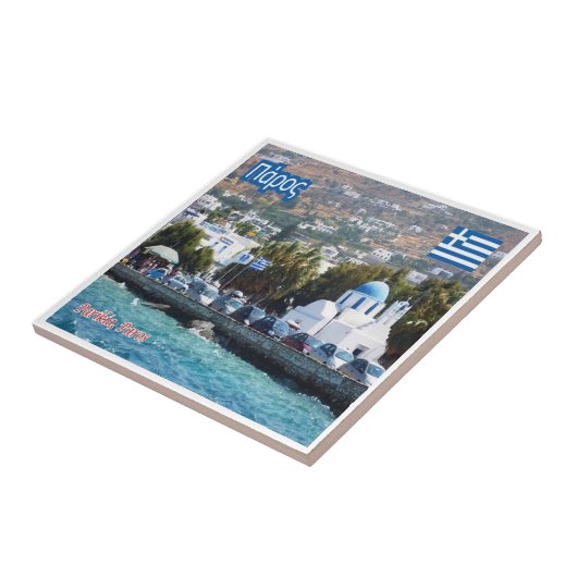 zGR044 PAROS, Griekenland, Tegeltje (Zijkant)