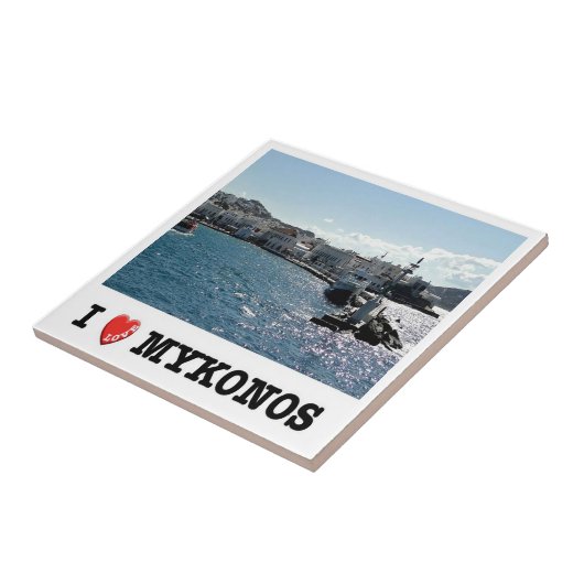 zGR048 MYKONOS, oude haven, Griekenland, Tegeltje (Zijkant)