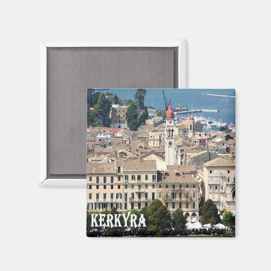 zGR064 CORFU Kerkyra, Griekenland, Koelkast Magneet (Voorkant / Achterkant)