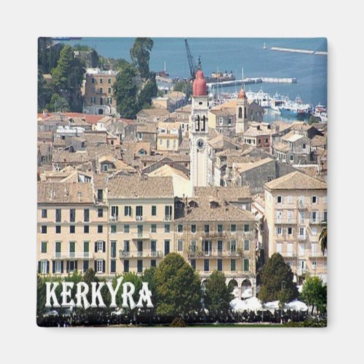 zGR064 CORFU Kerkyra, Griekenland, Koelkast Magneet (Voorkant)