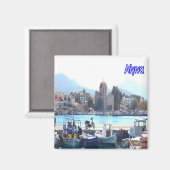 zGR068 AEGINA Port, Griekenland, Koelkast Magneet (Voorkant / Achterkant)