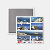 zGR069 SANTORINI I Love, Griekenland, Koelkast Magneet (Voorkant / Achterkant)