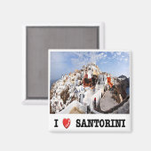 zGR085 SANTORINI I Love Oia, Griekenland, Koelkast Magneet (Voorkant / Achterkant)
