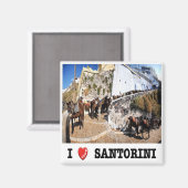 zGR087 SANTORINI I Love, Griekenland, Koelkast Magneet (Voorkant / Achterkant)
