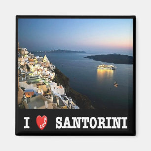 zGR088 SANTORINI I Love, Griekenland, Koelkast Magneet
