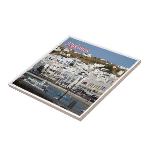 zGR104 MYKONOS Panorama City, Griekenland, Koelkas Tegeltje