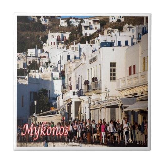 zGR105 MYKONOS Panorama, Griekenland, Tegeltje (Voorkant)