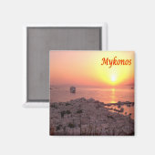 zGR107 MYKONOS Panorama, Griekenland Magneet (Voorkant / Achterkant)