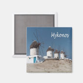 zGR109 MYKONOS, Windmolens, Griekenland, Koelkast Magneet (Voorkant / Achterkant)
