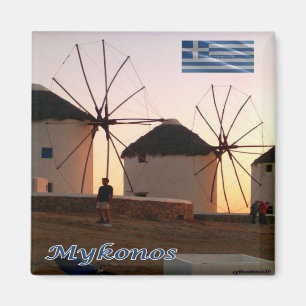 zGR110 MYKONOS, Windmolens, Griekenland, Koelkast Magneet
