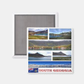 zGS003 ZUID-GEORGIË, Mosaic, Amerika, Fridge Magneet (Voorkant / Achterkant)