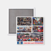 zGT003 CHICHICASTENANGO, Mosaic, Guatemala, Fridge Magneet (Voorkant / Achterkant)