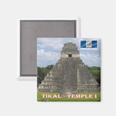 zGT010 TIKAL N.P. Temple I, Guatemala, Fridge Magneet (Voorkant / Achterkant)