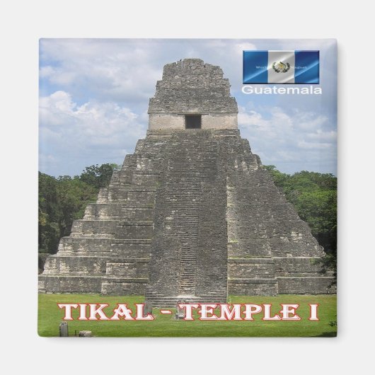 zGT010 TIKAL N.P. Temple I, Guatemala, Fridge Magneet (Voorkant)