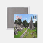 zGT014 TIKAL MAYAN RUINS, Guatemala, Fridge Magneet (Voorkant / Achterkant)