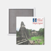 zGT015 TIKAL, Temple Jaguar, Guatemala, Fridge Magneet (Voorkant / Achterkant)
