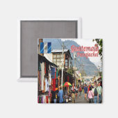 zGT018 GUATEMALA, Panajachel Market, Fridge Magneet (Voorkant / Achterkant)