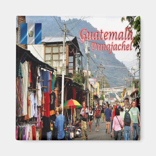 zGT018 GUATEMALA, Panajachel Market, Fridge Magneet (Voorkant)