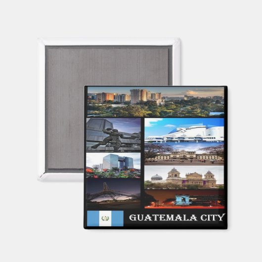 zGT023 GUATEMALA City, Mosaic, Amerika, Fridge Magneet (Voorkant / Achterkant)