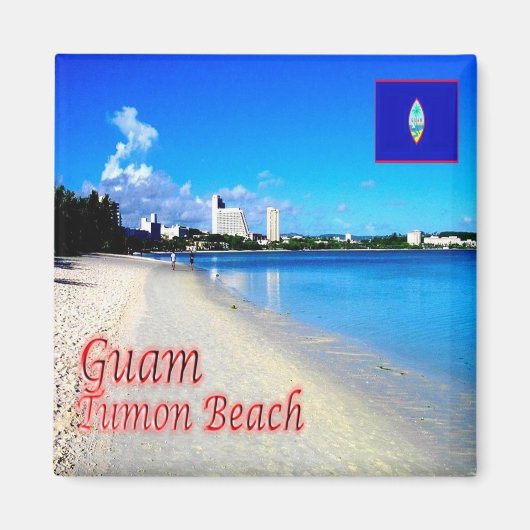 zGU004 GUAM, TUMON Beach, Oceania, Fridge Magneet (Voorkant)