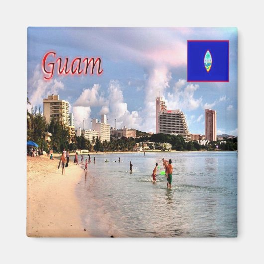 ZGU008 GUAM, TUMON Beach, Oceania, Fridge Magneet (Voorkant)