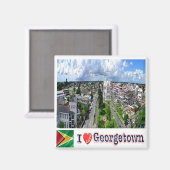 zGY005 GEORGETOWN I Love, Guyana, Fridge Magneet (Voorkant / Achterkant)