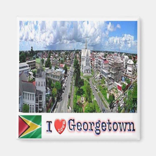 zGY005 GEORGETOWN I Love, Guyana, Fridge Magneet (Voorkant)