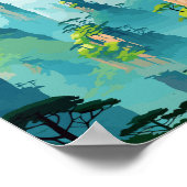 Zhangjiajie China vintage reisillustratie Poster (Hoek)