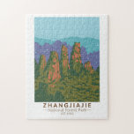 Zhangjiajie National Forest China Travel Art Retro Legpuzzel<br><div class="desc">Zhangjiajie National Forest vector kunstwerk ontwerp. Zhangjiajie National Forest Park is een nationaal park in de Chinese provincie Hunan.</div>