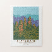 Zhangjiajie National Forest China Travel Art Retro Legpuzzel (Verticaal)