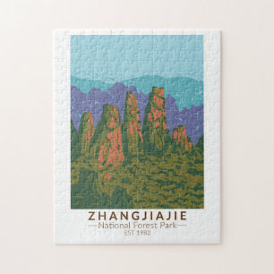 Zhangjiajie National Forest China Travel Art Retro Legpuzzel
