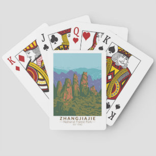 Zhangjiajie National Forest China Travel Art Retro Pokerkaarten