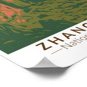 Zhangjiajie National Forest China Travel Art Retro Poster (Hoek)
