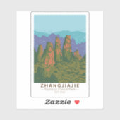 Zhangjiajie National Forest China Travel Art Retro Sticker (Vel)