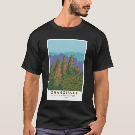 Zhangjiajie National Forest China Travel Art Retro T-shirt (Voorkant)