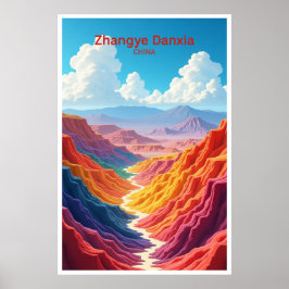 Zhangye Danxia China Reisposter Poster