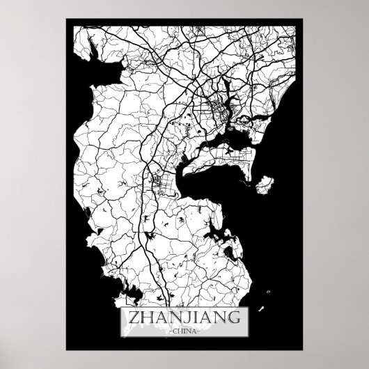 Zhanjiang China City Map Poster (Voorkant)