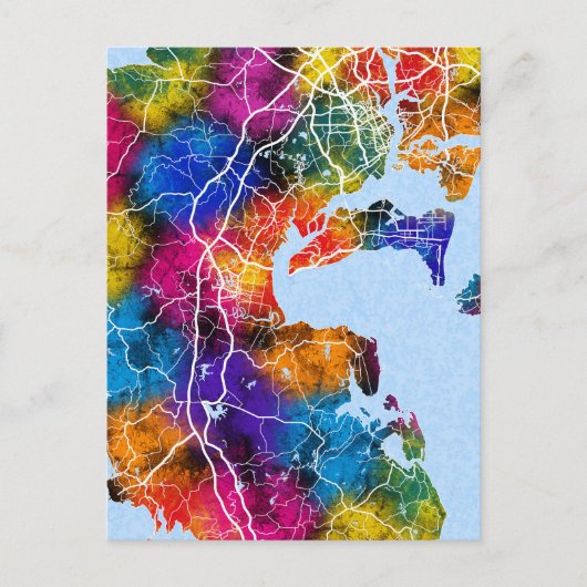 Zhanjiang China Stadsplattegrond Briefkaart (Voorkant)