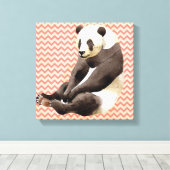 Zhen Zhen de Panda Ingepakte Canvas Print (Insitu (Houten vloer))