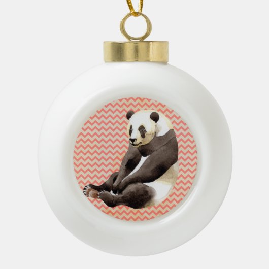 Zhen Zhen de Panda Keramische Bal Ornament (Voorkant)