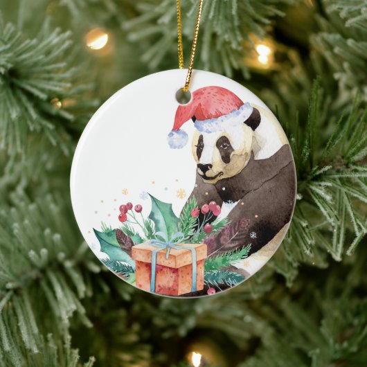 Zhen Zhen de Panda Kerstmis Keramisch Ornament (Boom)