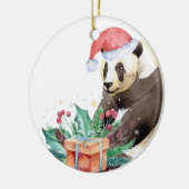Zhen Zhen de Panda Kerstmis Keramisch Ornament (Links)