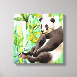 Zhen Zhen de Panda op Bamboe Canvas Afdruk