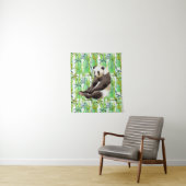 Zhen Zhen de panda op bamboe Wandkleed (In situ)