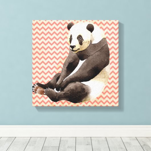Zhen Zhen de Panda Wrapped Canvas Druk (Insitu (Houten vloer))