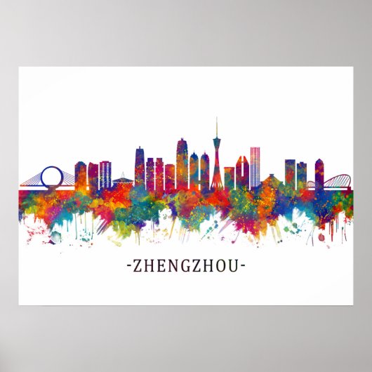 Zhengzhou China Skyline Poster (Voorkant)