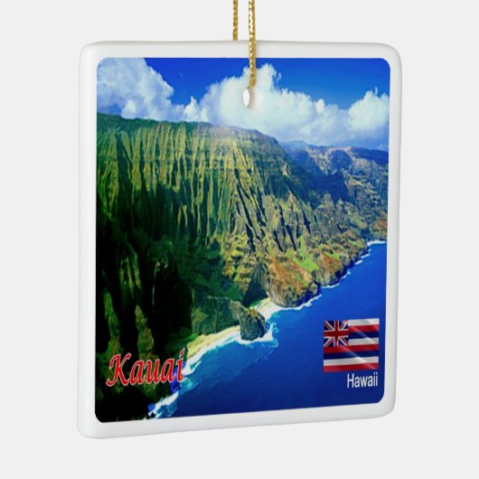 ZHI006 KAUAI, HAWAII, Uitzicht vanuit de lucht, Oc Keramisch Ornament (Rechts)