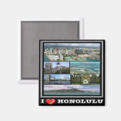 ZHI011 HONOLULU I LIEFT, HAWAII, Mozaïek, Fridge Magneet (Voorkant / Achterkant)